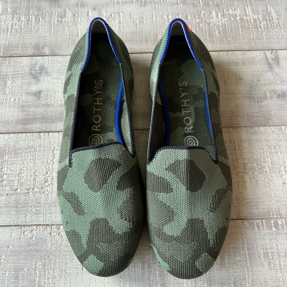 Rothy's Green Camo Loafer Shoes